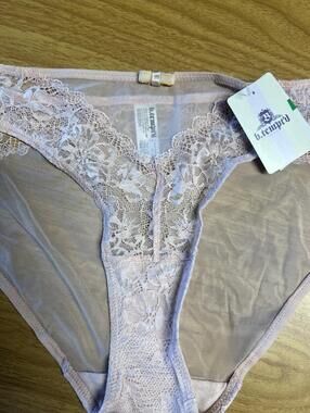 B. Tempt'D By Wacoal Lace Encounter Bikini Cut Briefs, Rose Smoke (INT2)